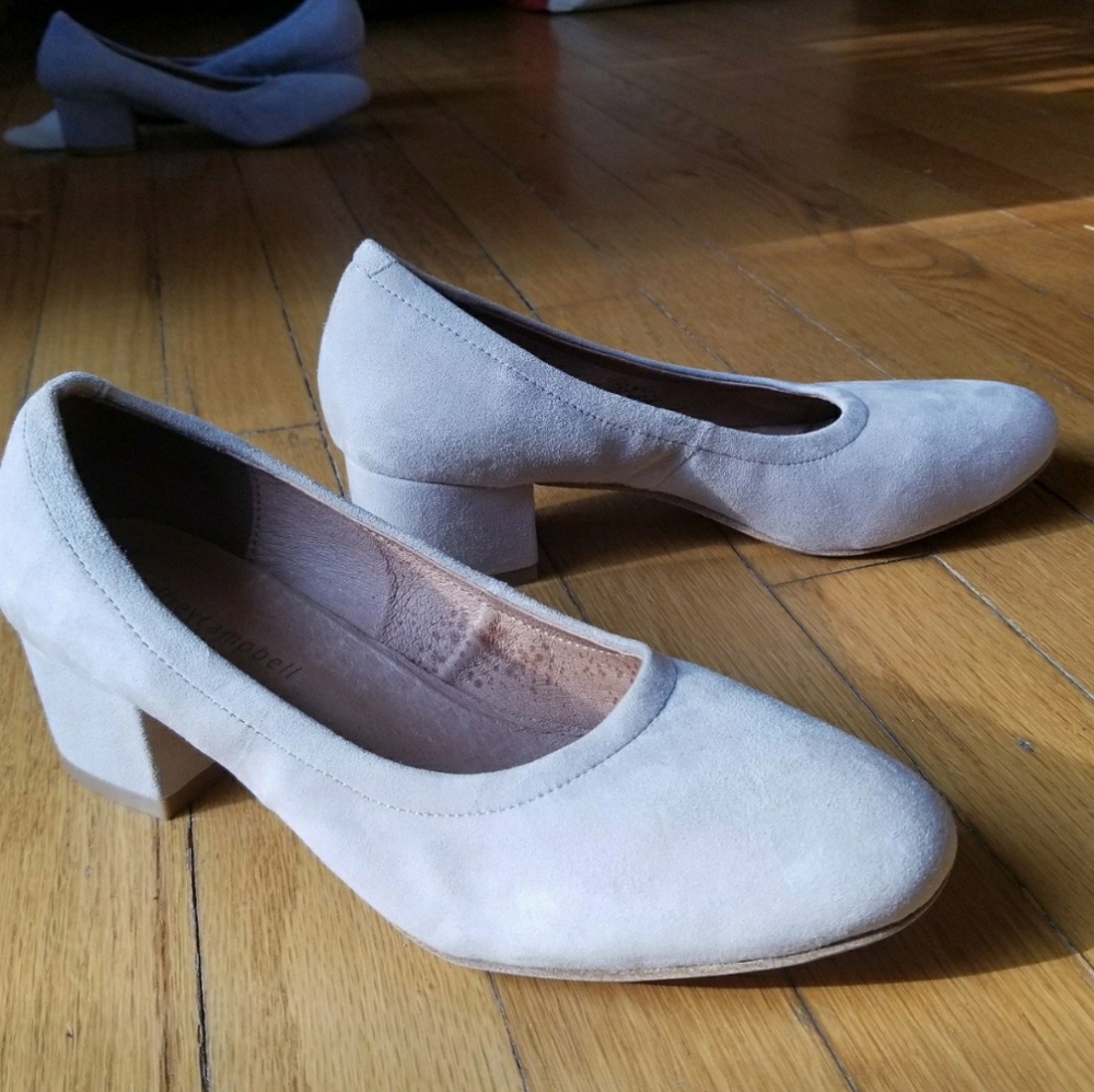 Jeffrey Campbell Beige Bitsie Block Heel Pump